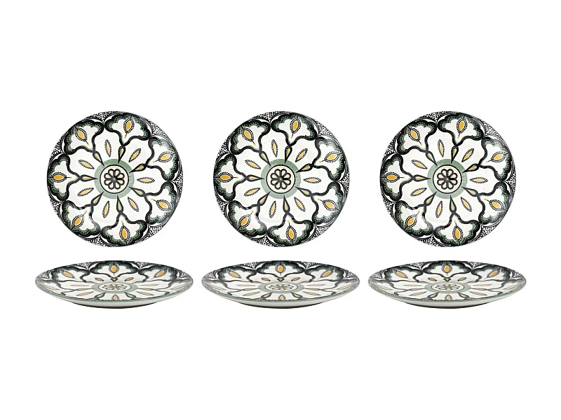 Platos de porcelana decorados con mandalas (Juego de 6) Platos de cena - 19 cm