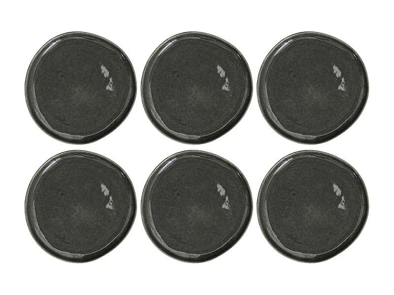 Piatto in gres verde Foresta Nera (Set di 6) Piatto da portata - 27 cm