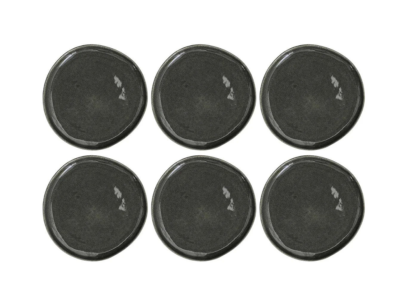 Piatto in gres verde Foresta Nera (Set di 6) Piatto da portata - 27 cm