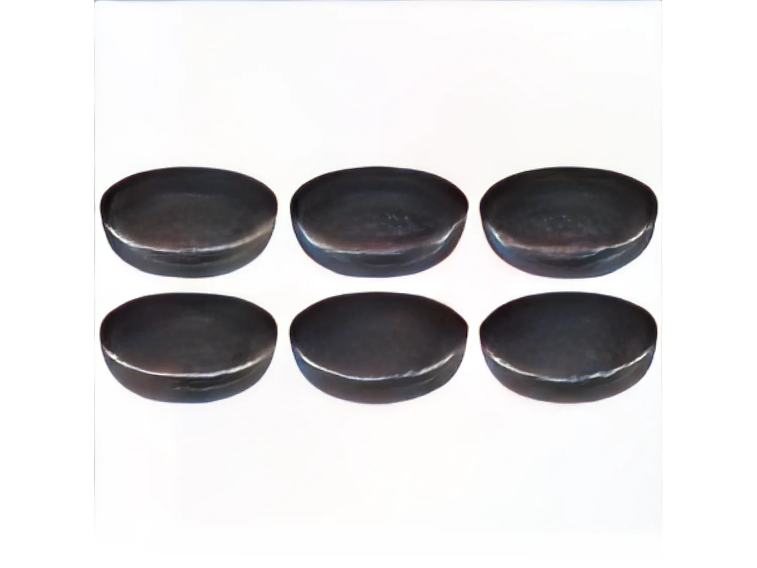 Schwarze und goldene Keramikteller Moskau (6er-Set) Tiefe Teller - 18 cm