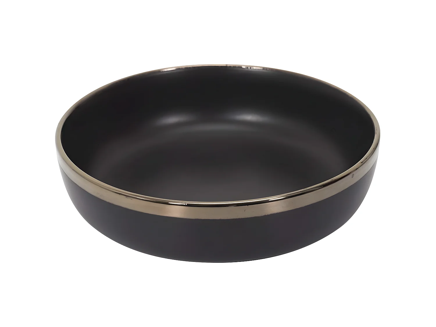 Schwarze und goldene Keramikteller Moskau (6er-Set) Tiefe Teller - 18 cm