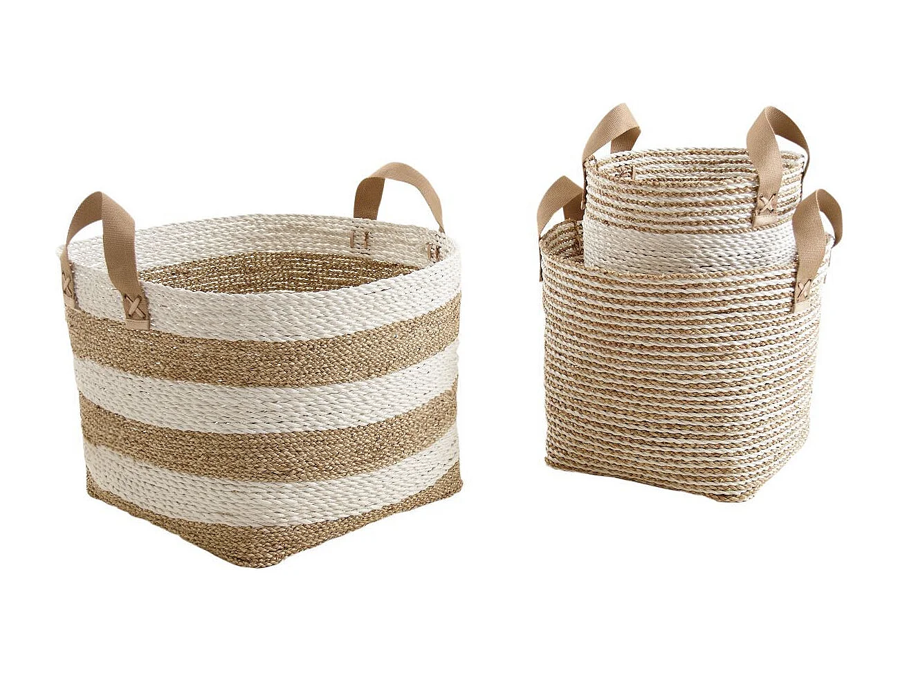 Fioriera in corda e nylon (Set di 3)