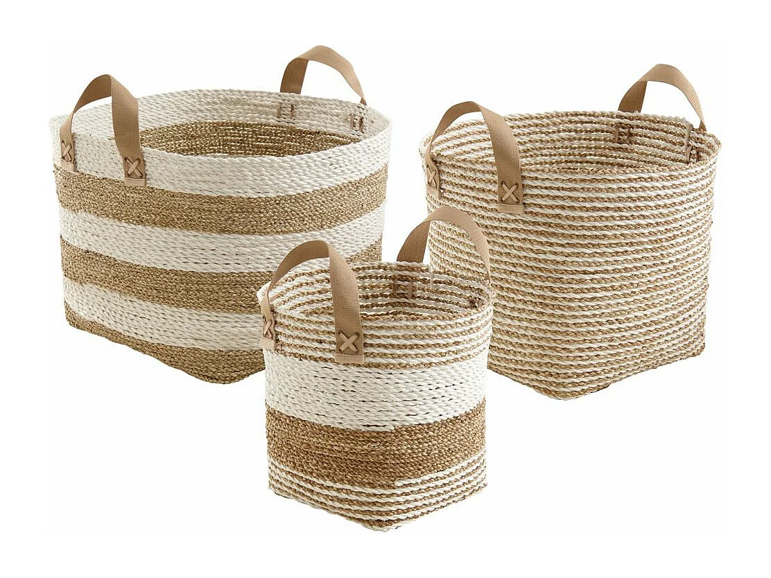 Fioriera in corda e nylon (Set di 3)