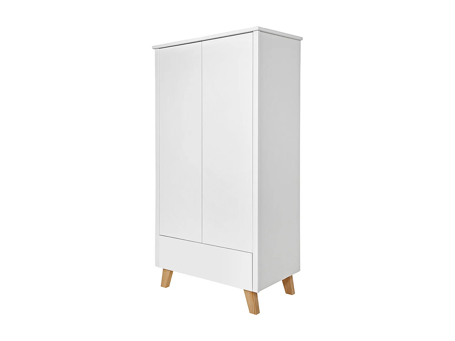Chambre complète lit évolutif 70x140 commode à langer et armoire 2 portes Zara Blanc