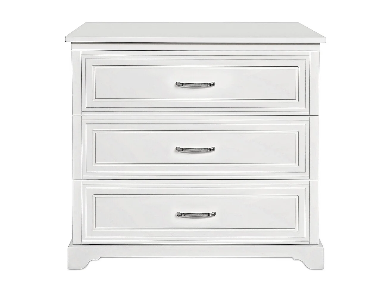 Lit évolutif 70x140 et commode 3 tiroirs Melody Blanc