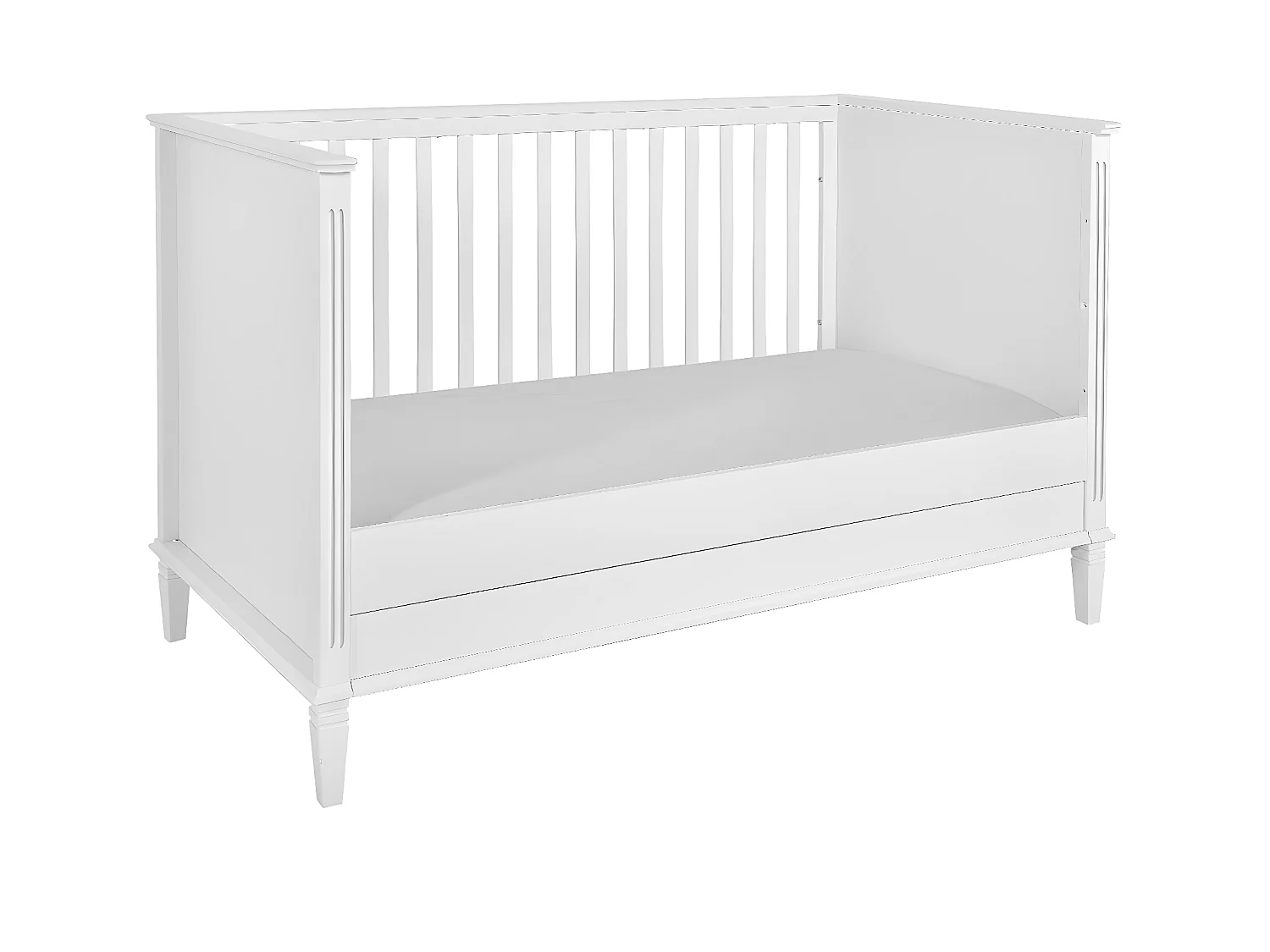 Lit évolutif 70x140 et armoire 2 portes Bianka Blanc