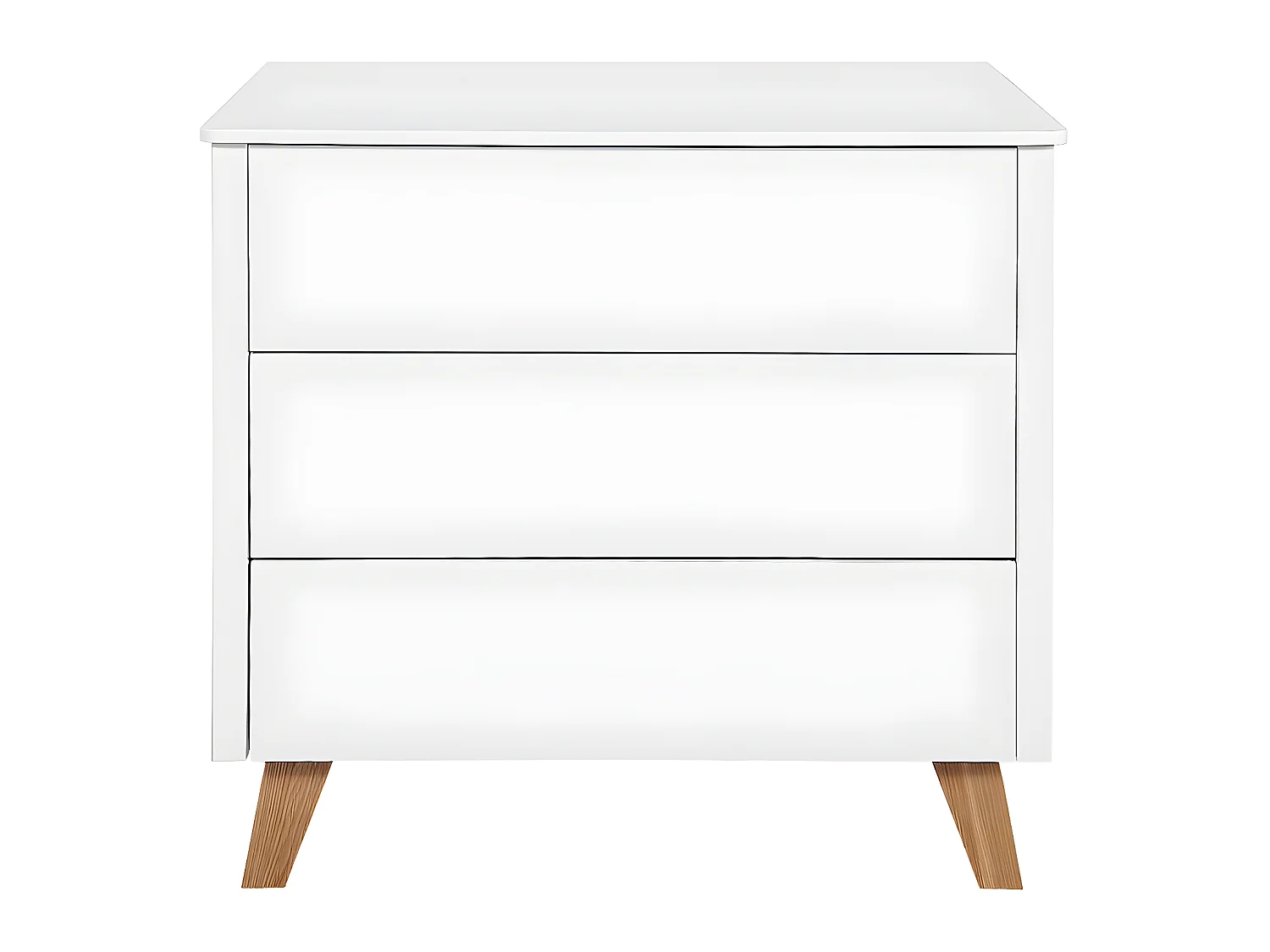 Lit évolutif 70x140 et commode 3 tiroirs Zara Blanc