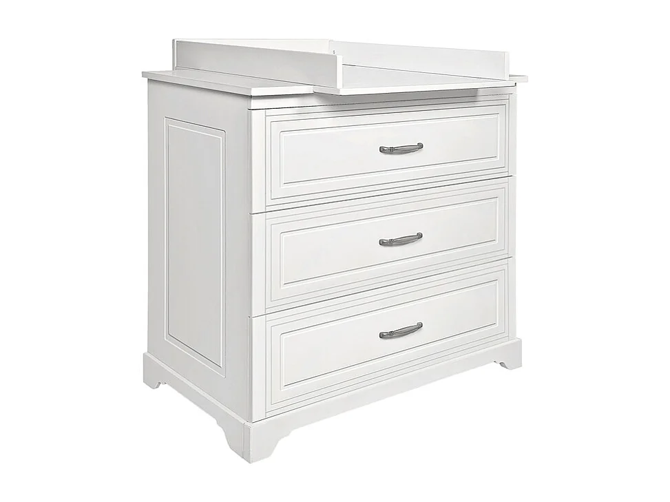 Chambre complète lit évolutif 70x140 commode à langer et armoire 2 portes Melody Blanc