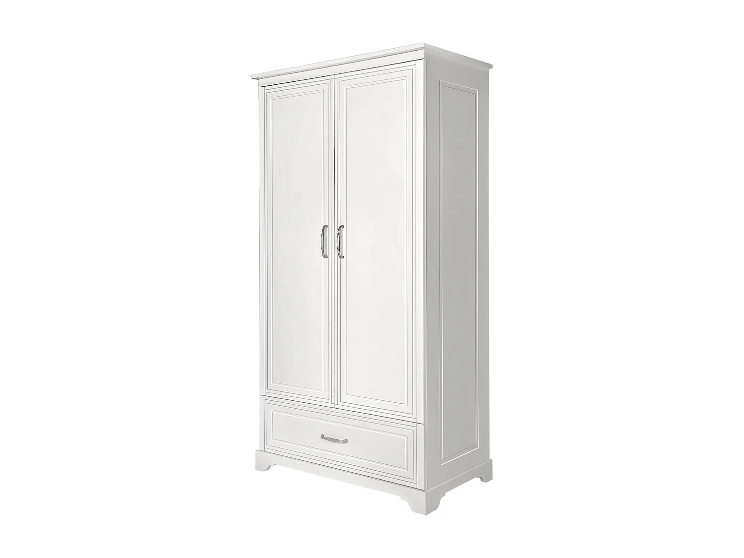 Chambre complète lit évolutif 70x140 commode à langer et armoire 2 portes Melody Blanc