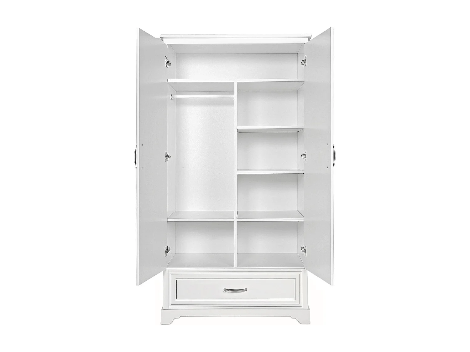 Chambre complète lit évolutif 70x140 commode à langer et armoire 2 portes Melody Blanc