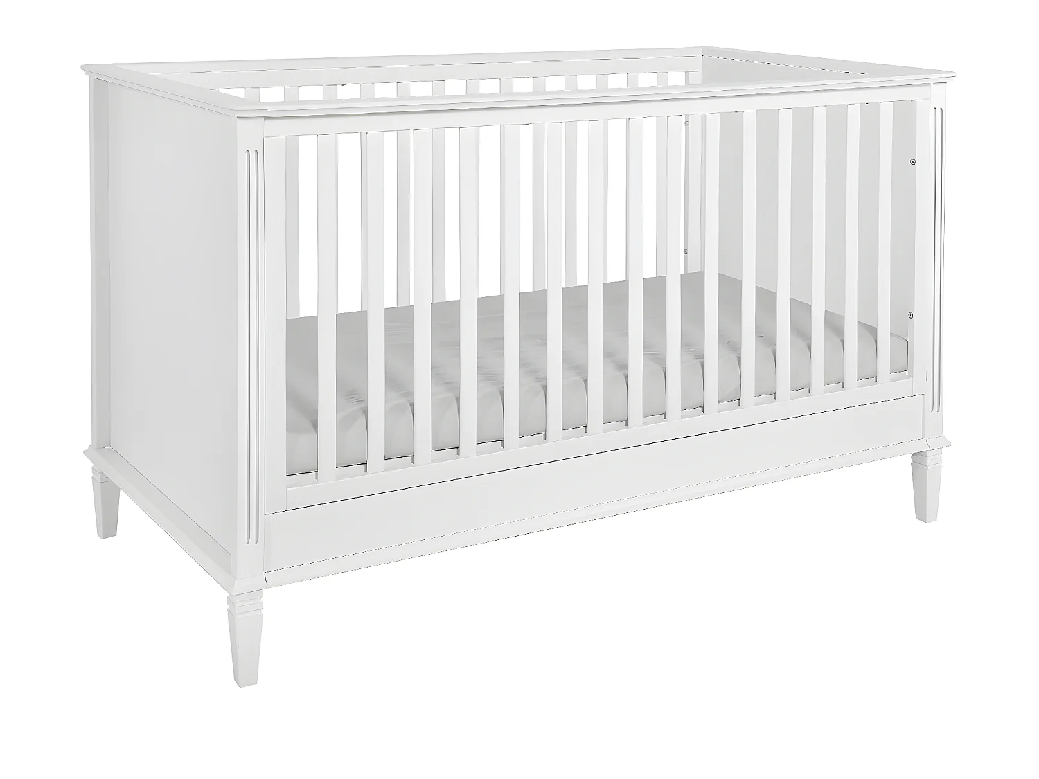 Lit évolutif 70x140 et commode 3 tiroirs Bianka Blanc