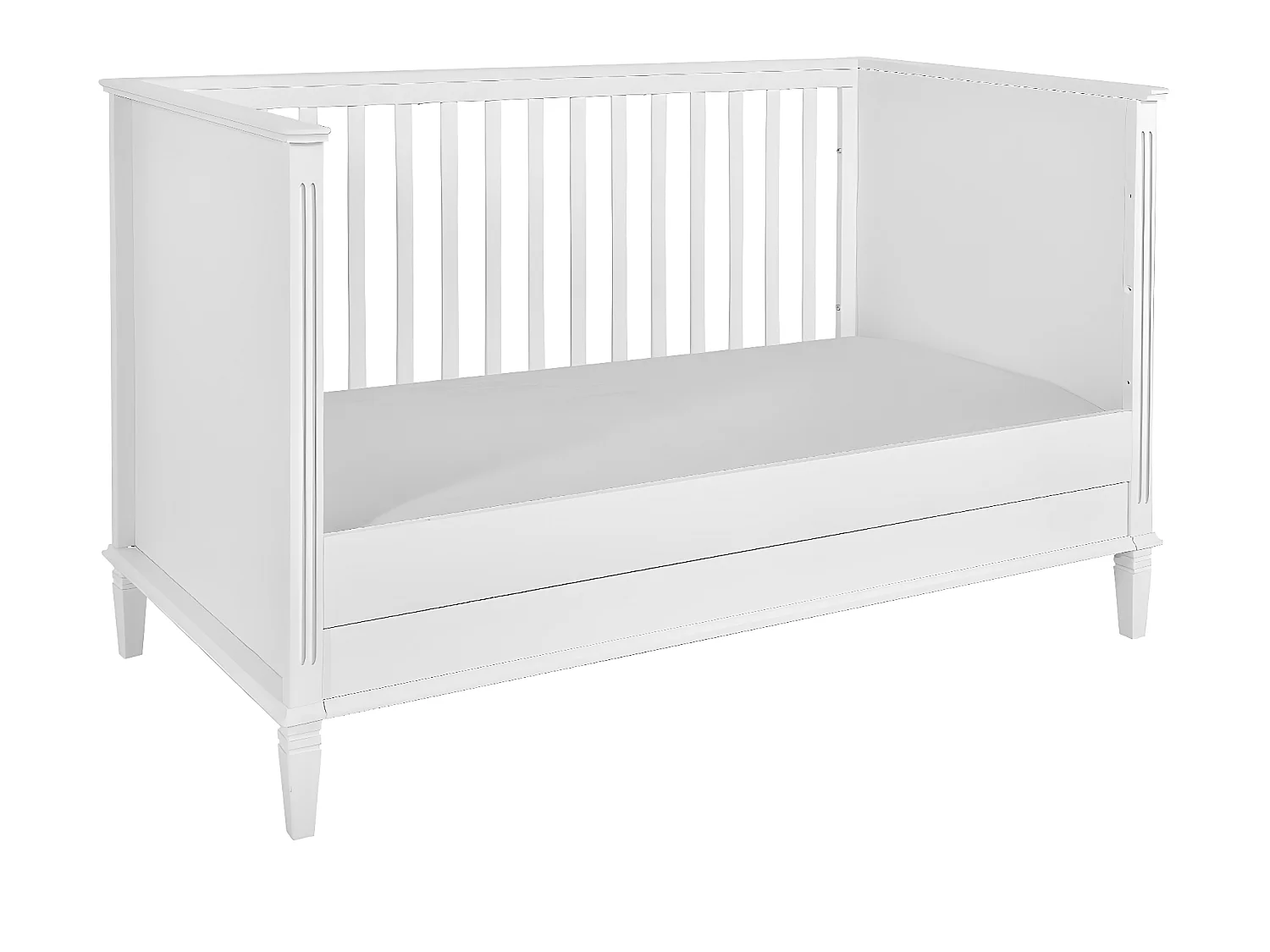 Lit évolutif 70x140 et commode 3 tiroirs Bianka Blanc