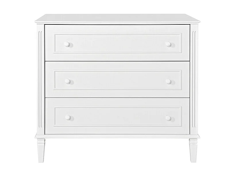 Lit évolutif 70x140 et commode 3 tiroirs Bianka Blanc