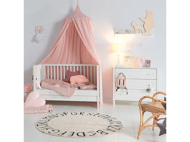 Lit évolutif 70x140 et commode 3 tiroirs Bianka Blanc