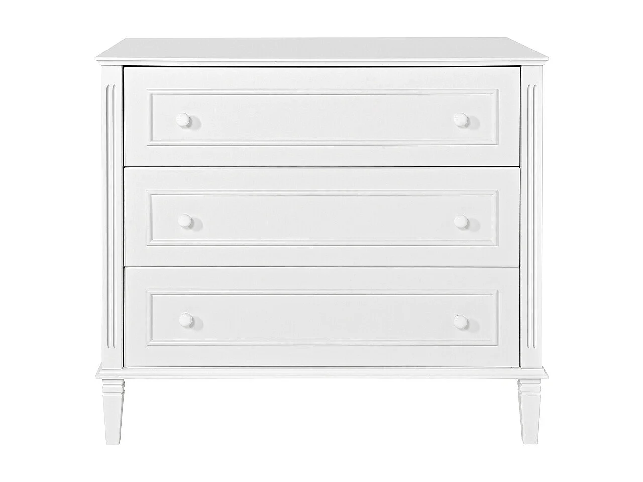 Lit évolutif 70x140 et commode 3 tiroirs Bianka Blanc