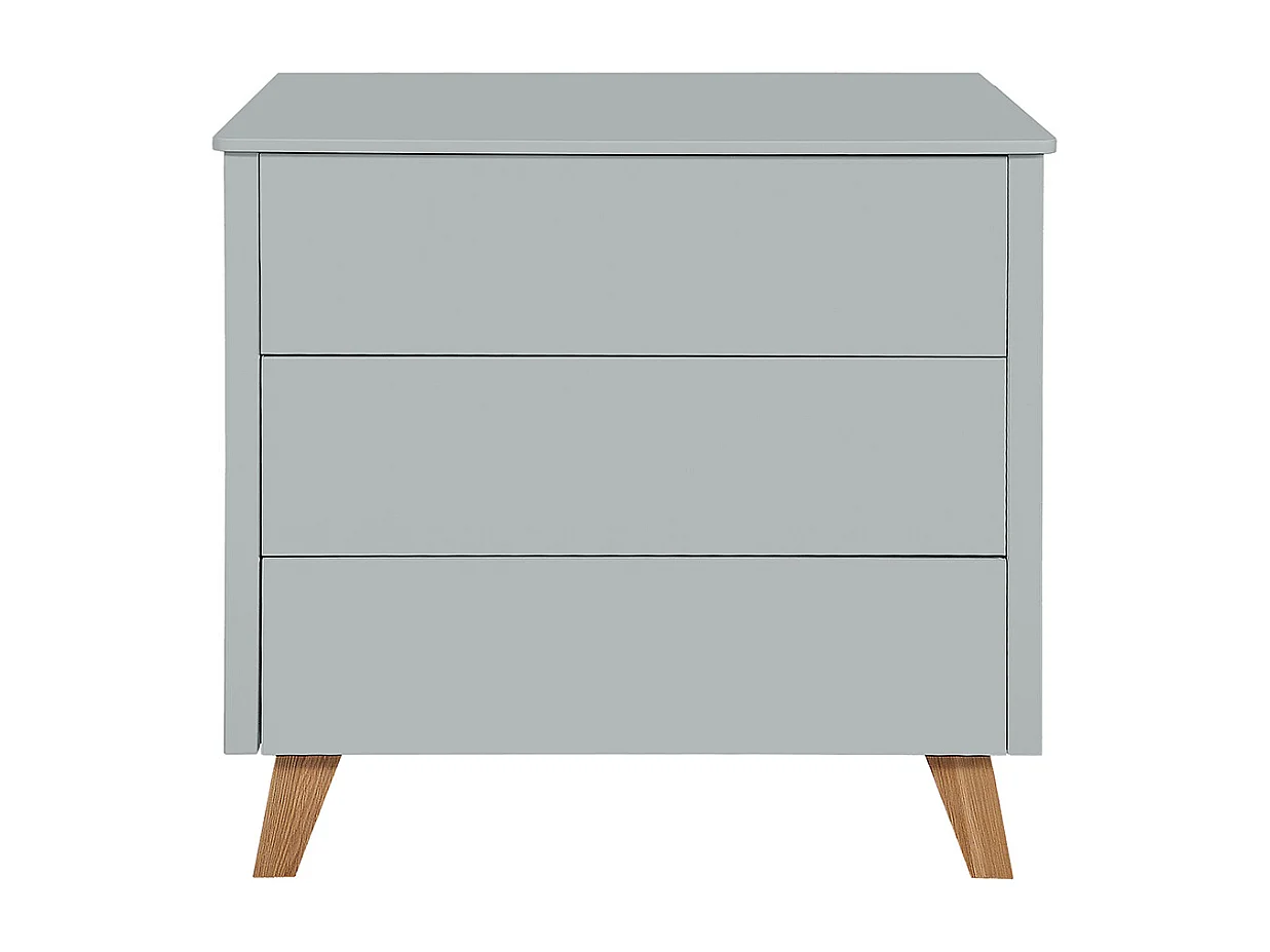 Lit évolutif 70x140 et commode 3 tiroirs Zara Gris