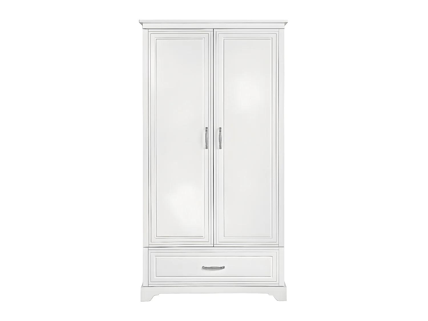 Lit évolutif 70x140 et armoire 2 portes Melody Blanc