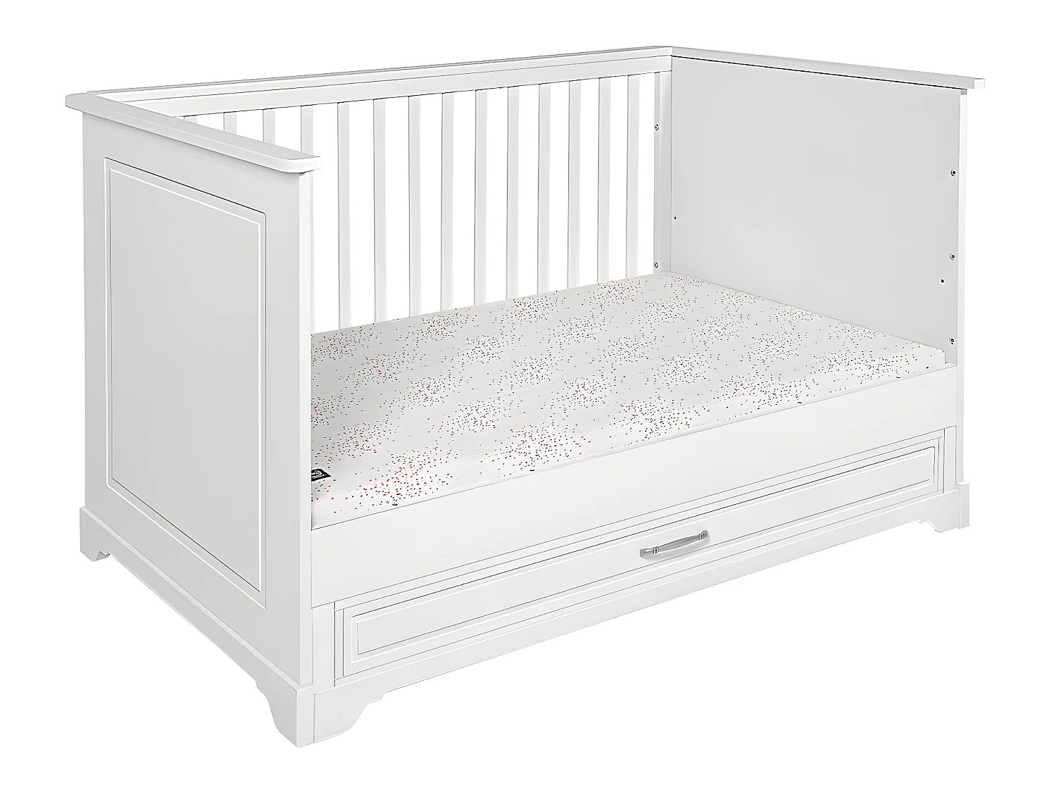 Lit évolutif 70x140 et armoire 2 portes Melody Blanc