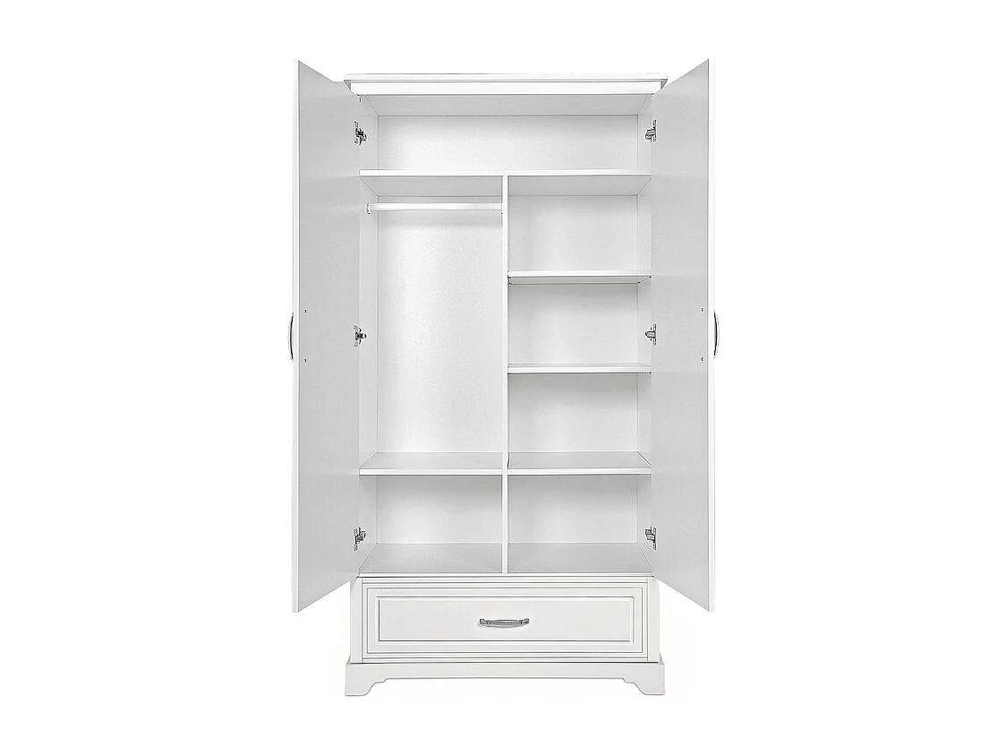 Lit évolutif 70x140 et armoire 2 portes Melody Blanc
