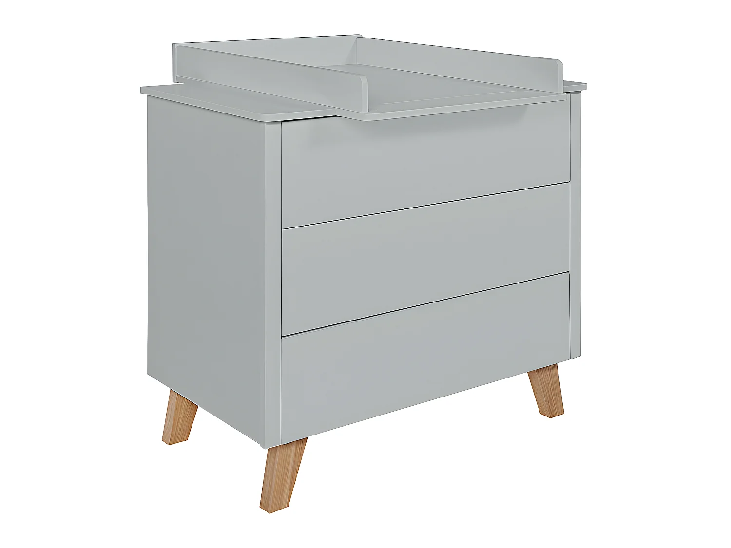 Chambre complète lit évolutif 70x140 commode à langer et armoire 2 portes Zara Gris