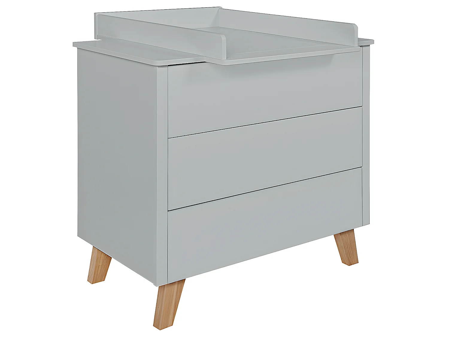 Chambre complète lit évolutif 70x140 commode à langer et armoire 2 portes Zara Gris
