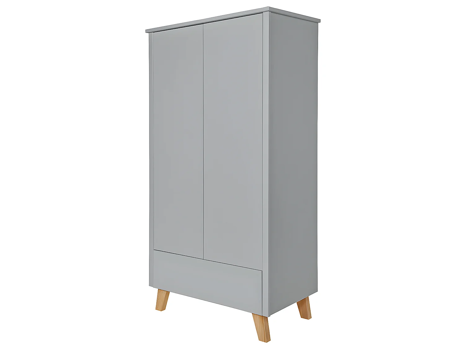 Chambre complète lit évolutif 70x140 commode à langer et armoire 2 portes Zara Gris