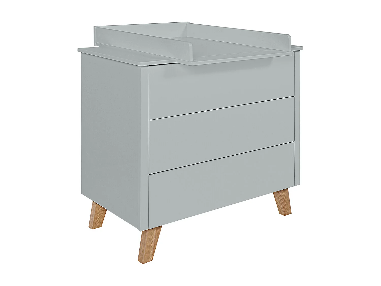 Chambre complète lit évolutif 70x140 commode à langer et armoire 2 portes Zara Gris