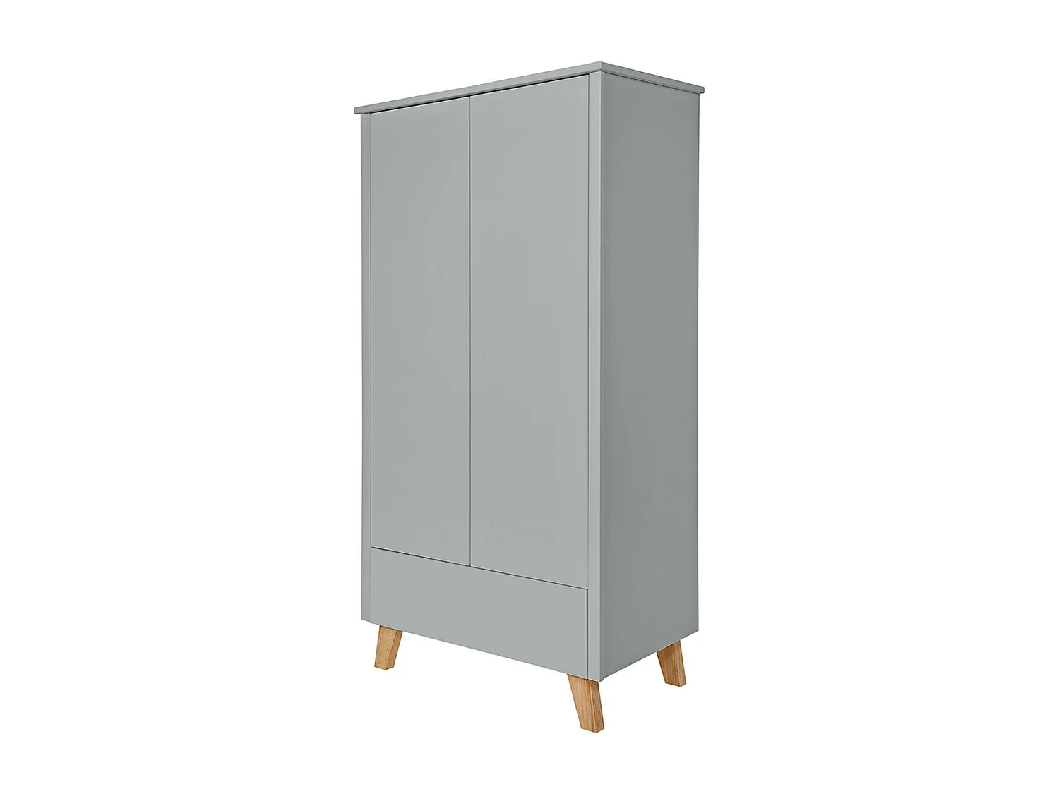 Chambre complète lit évolutif 70x140 commode à langer et armoire 2 portes Zara Gris