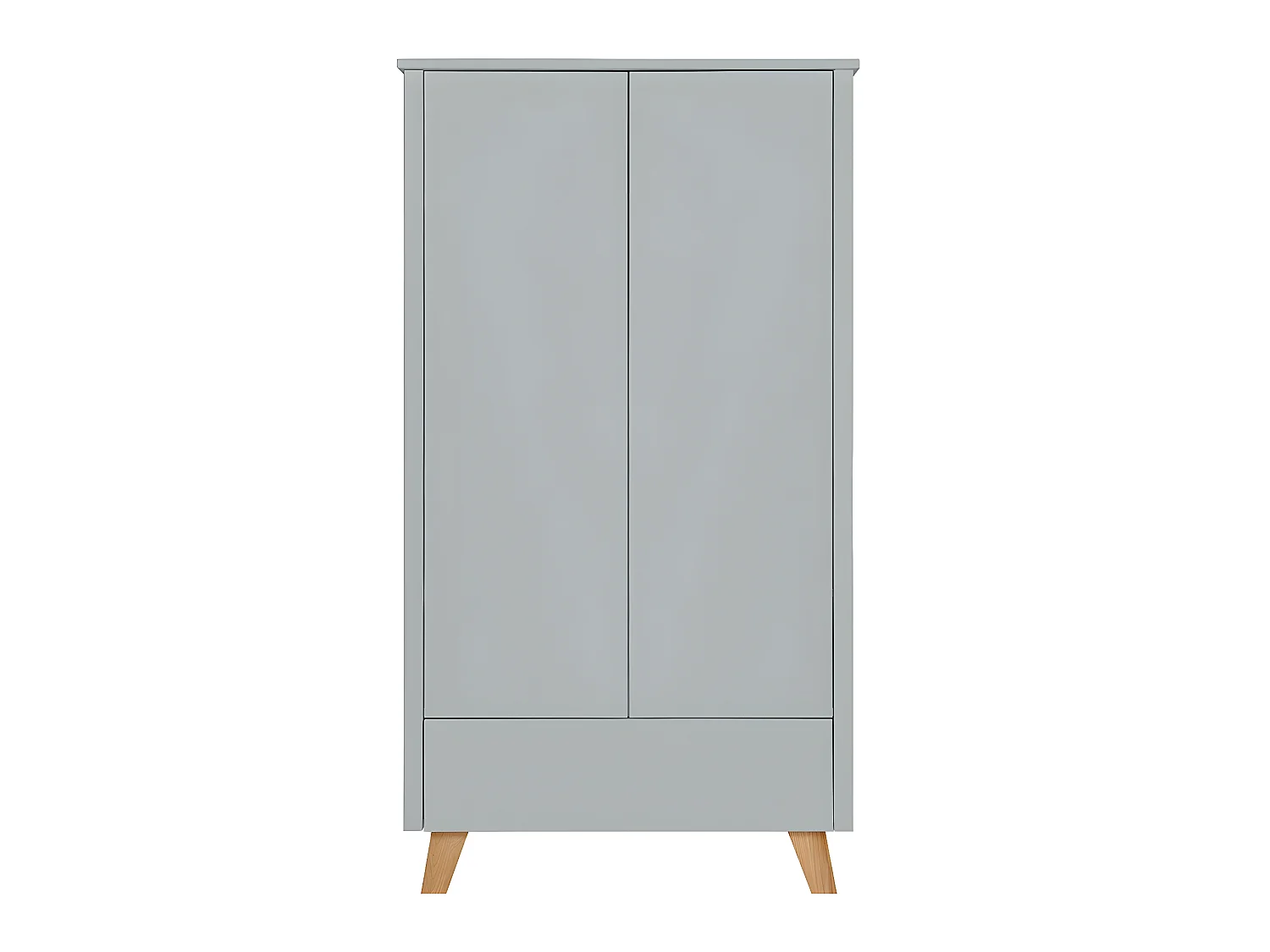Lit évolutif 70x140 et armoire 2 portes Zara Gris