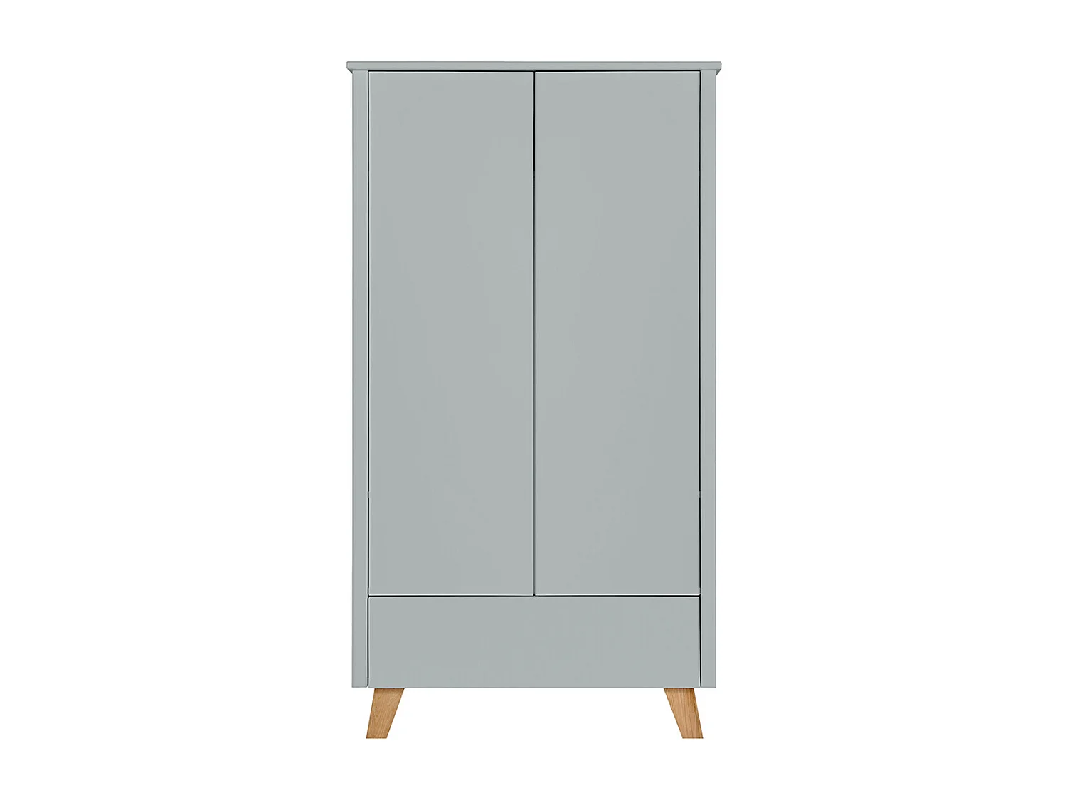 Lit évolutif 70x140 et armoire 2 portes Zara Gris