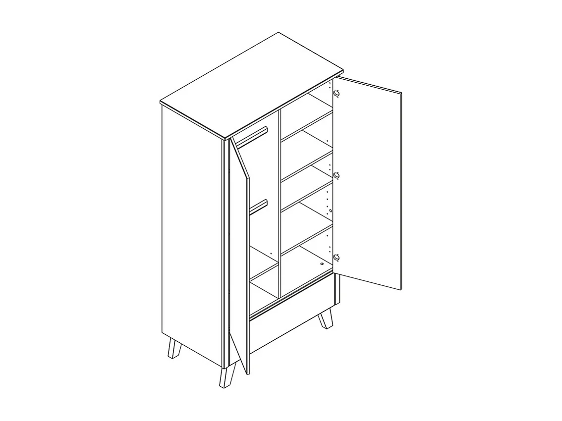 Lit évolutif 70x140 et armoire 2 portes Zara Gris