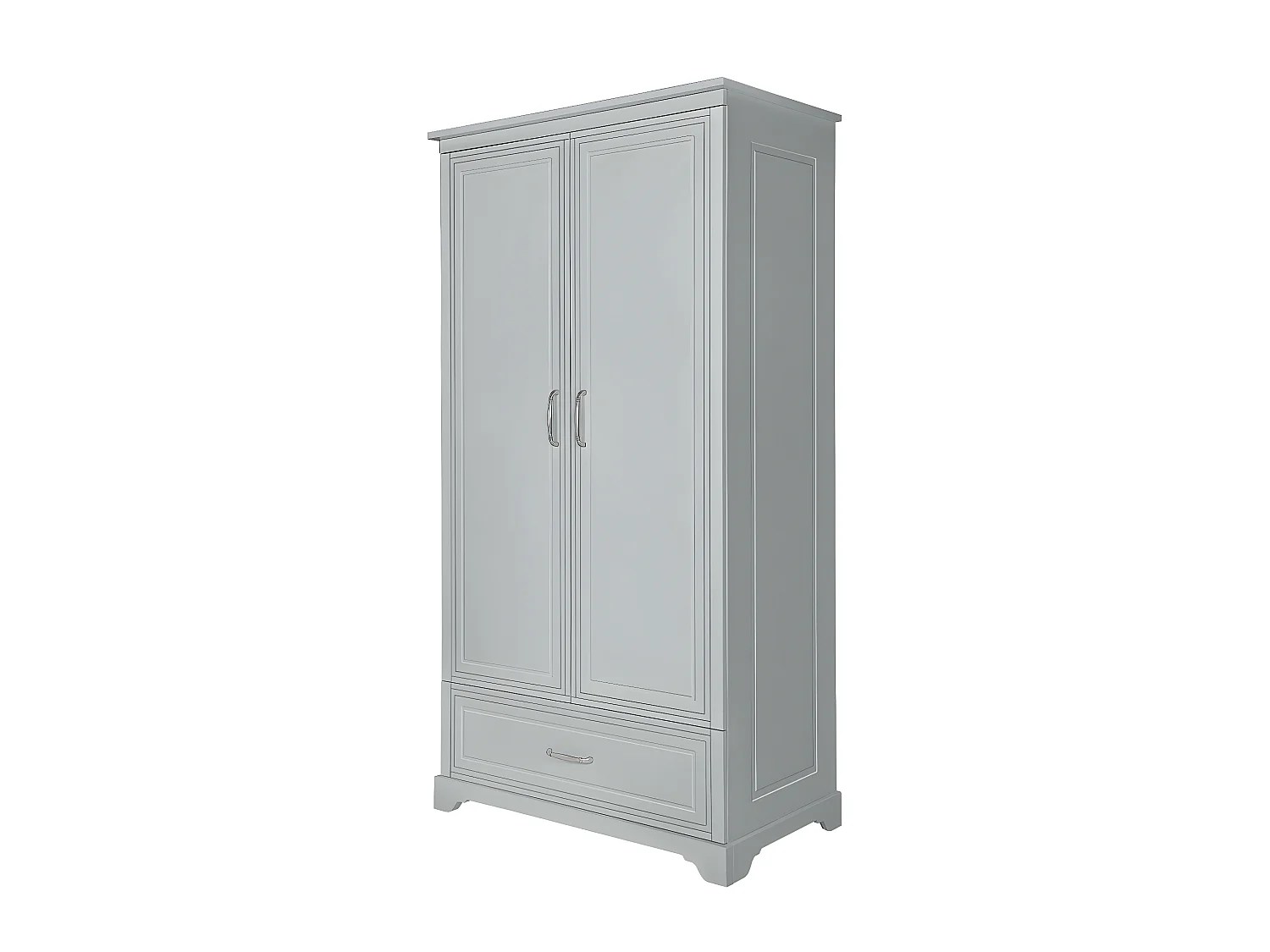 Chambre complète lit évolutif 70x140 commode à langer et armoire 2 portes Melody Gris