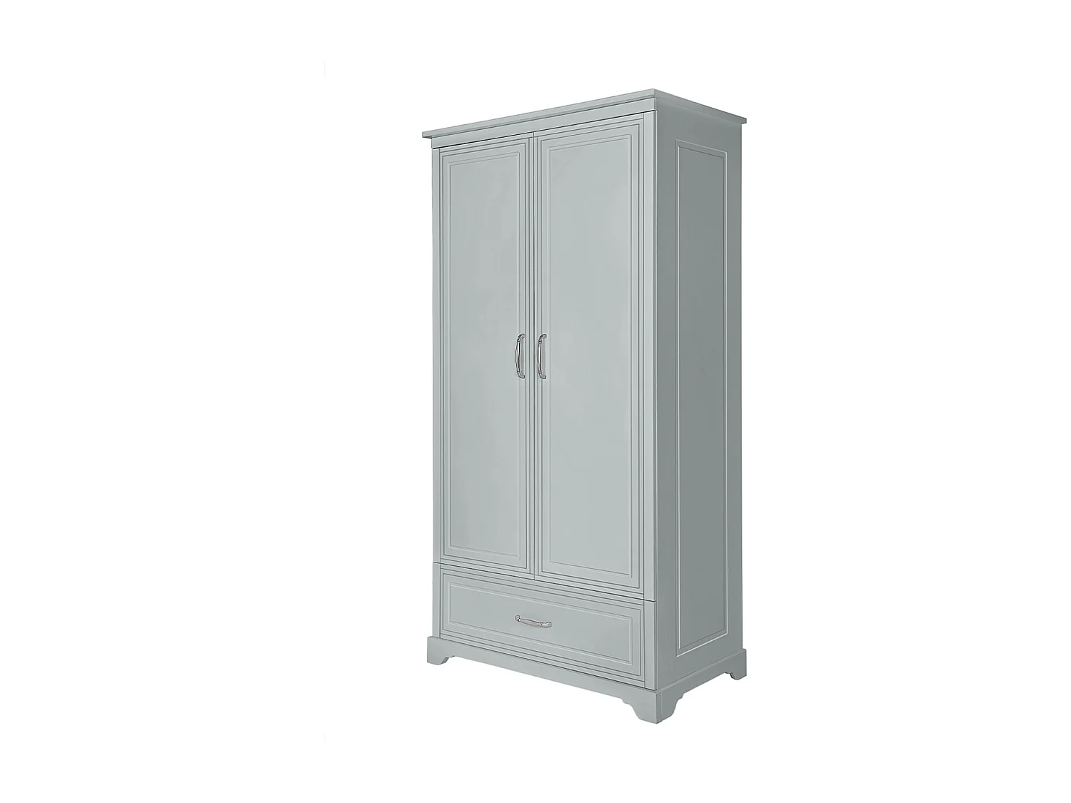Chambre complète lit évolutif 70x140 commode à langer et armoire 2 portes Melody Gris