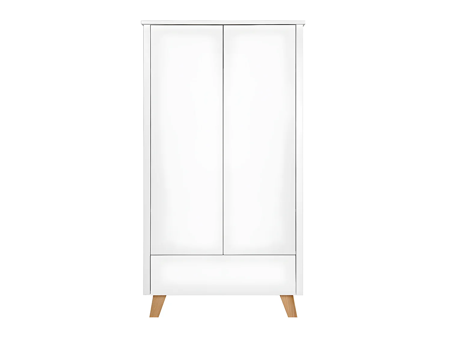 Lit évolutif 70x140 et armoire 2 portes Zara Blanc