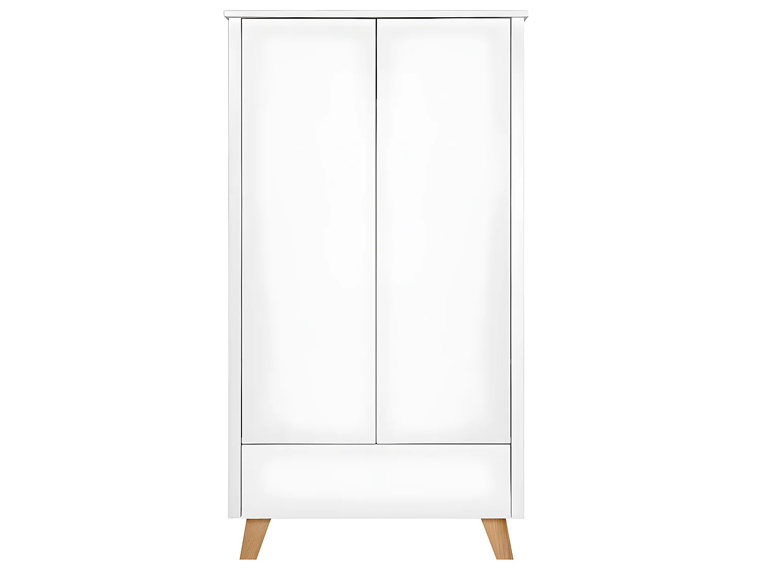 Lit évolutif 70x140 et armoire 2 portes Zara Blanc
