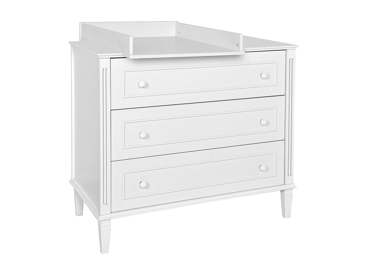 Chambre complète lit évolutif 70x140 commode à langer et armoire 2 portes Bianka Blanc