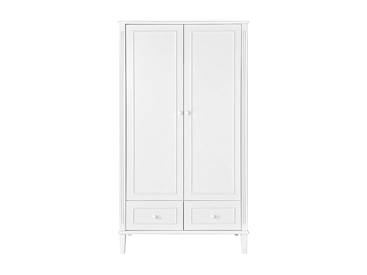 Chambre complète lit évolutif 70x140 commode à langer et armoire 2 portes Bianka Blanc