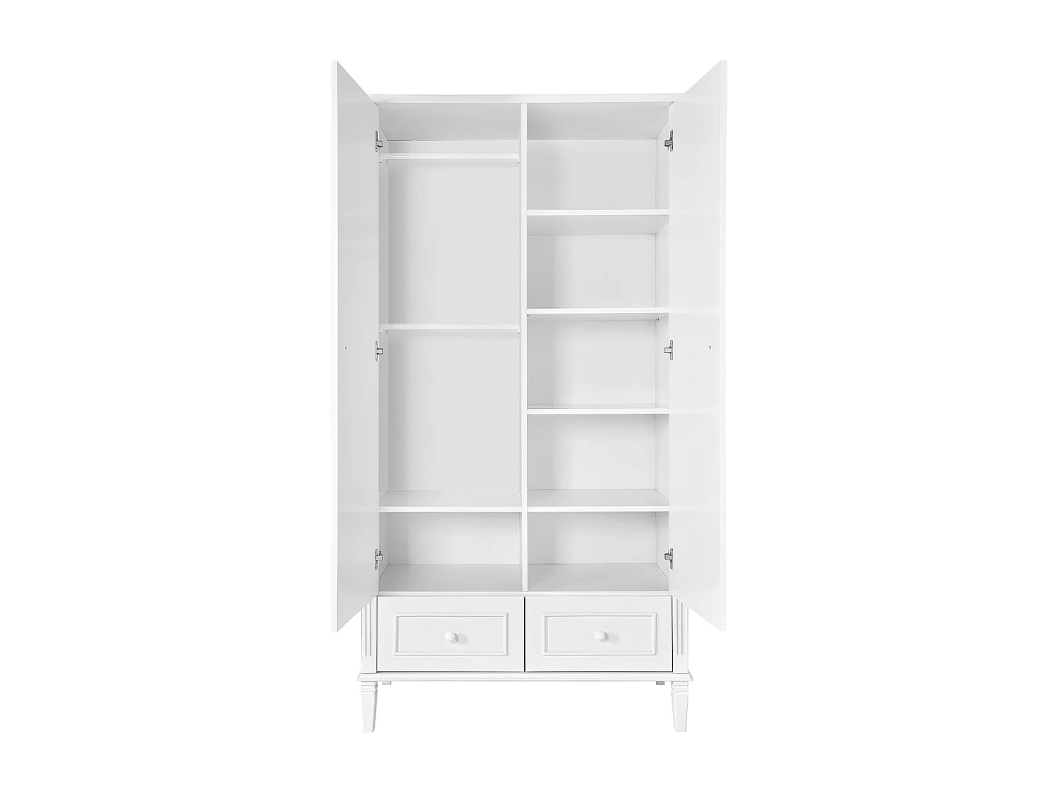 Chambre complète lit évolutif 70x140 commode à langer et armoire 2 portes Bianka Blanc