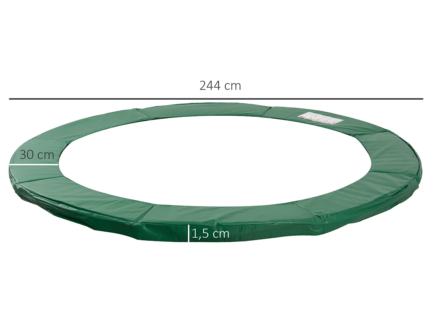 Cojín borde para cama elástica verde ø244 cm HOMCOM