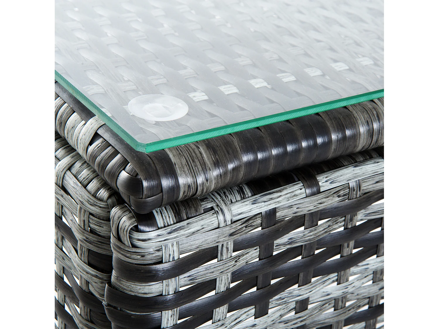 Set 2 tumbonas y mesa gris 200x73x103cm Outsunny