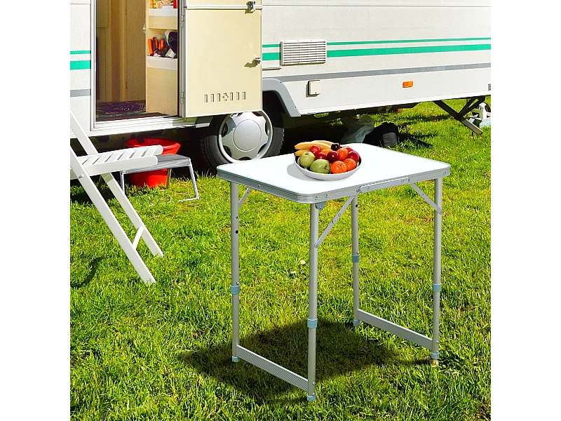 Mesa de camping blanco 60x45x64 cm Outsunny