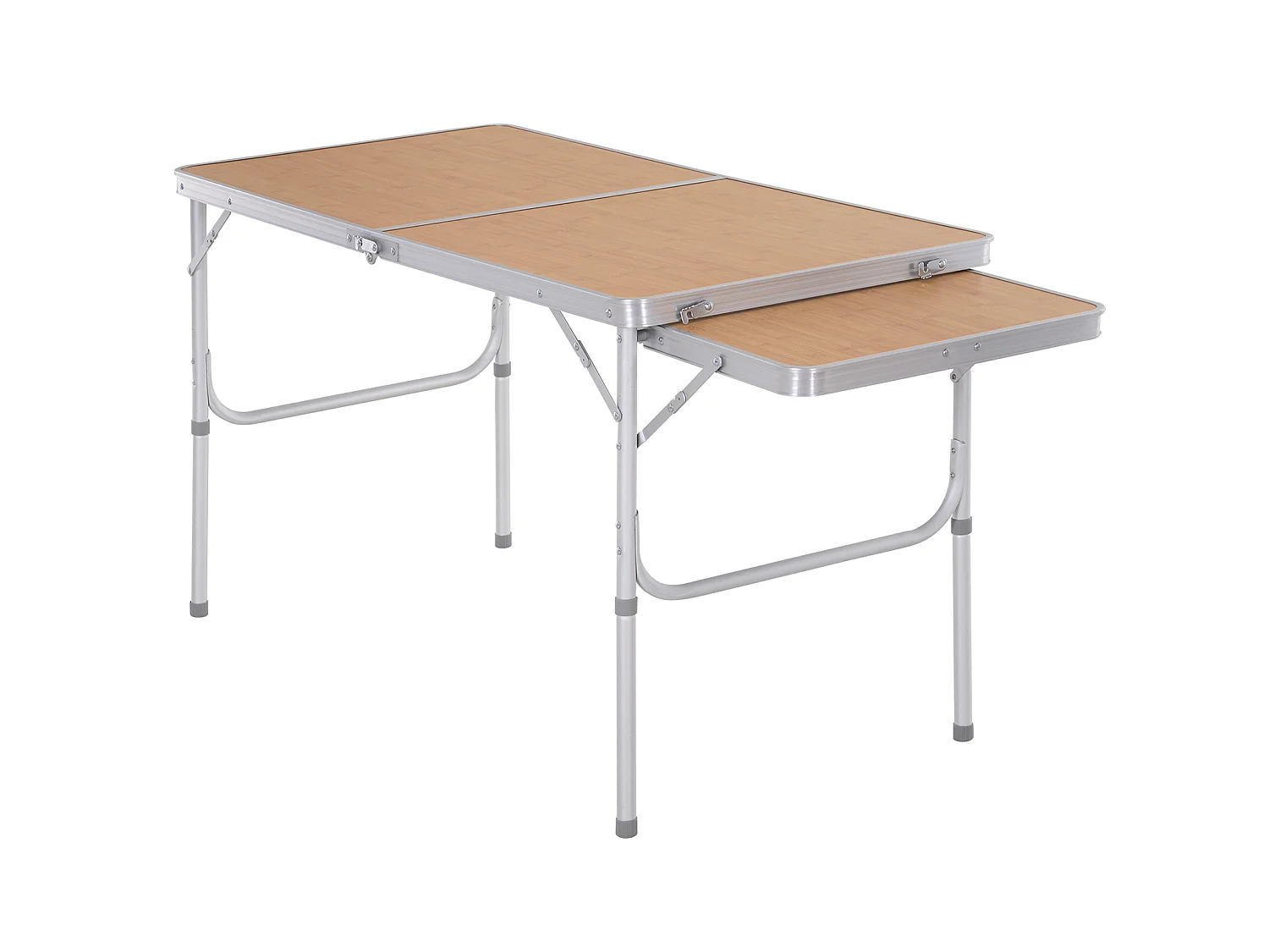 Mesa de camping natural bambú color 153x60x70 cm Outsunny