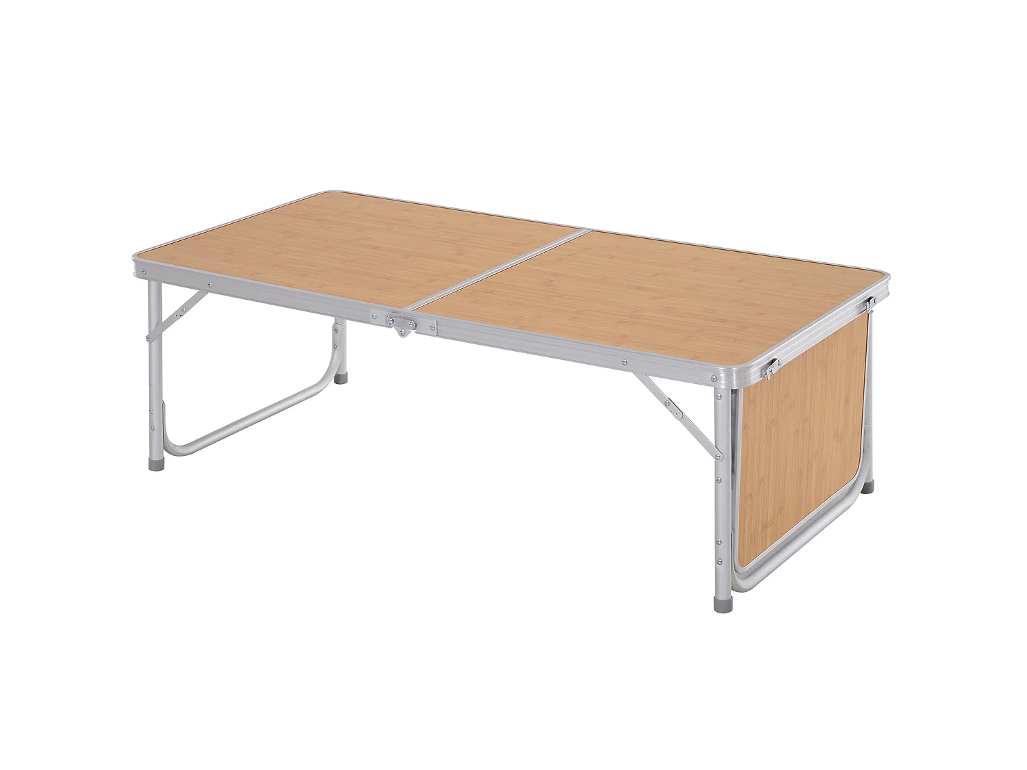 Mesa de camping natural bambú color 153x60x70 cm Outsunny