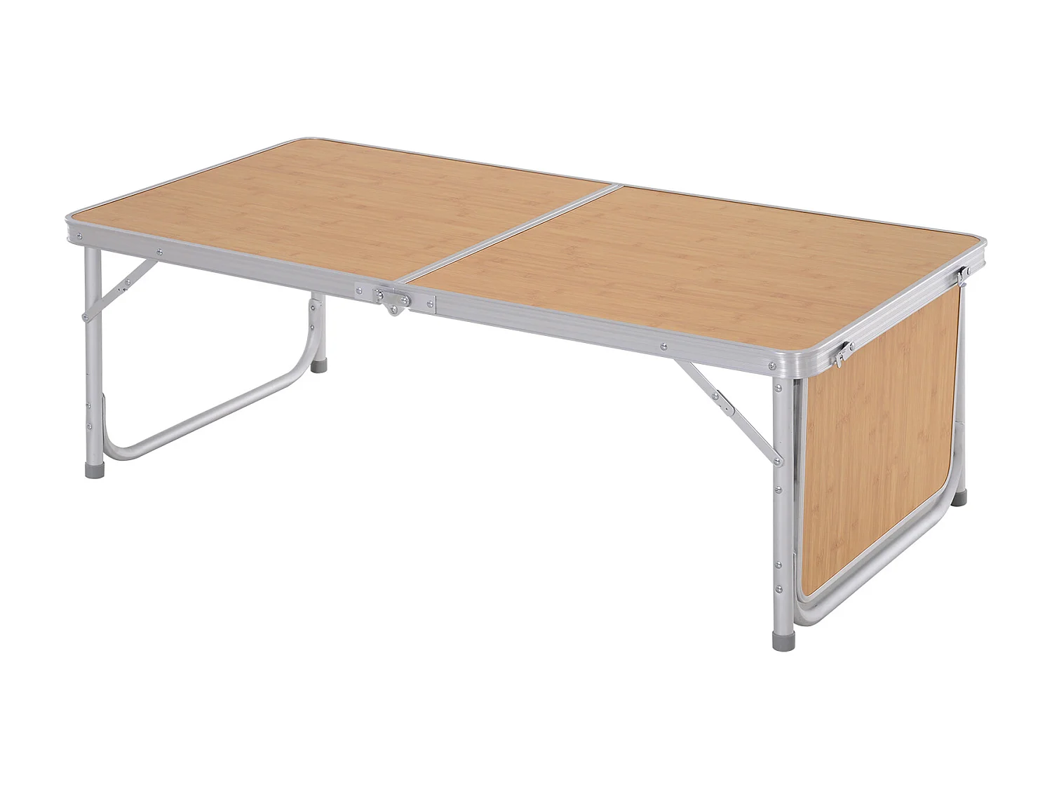 Mesa de camping natural bambú color 153x60x70 cm Outsunny