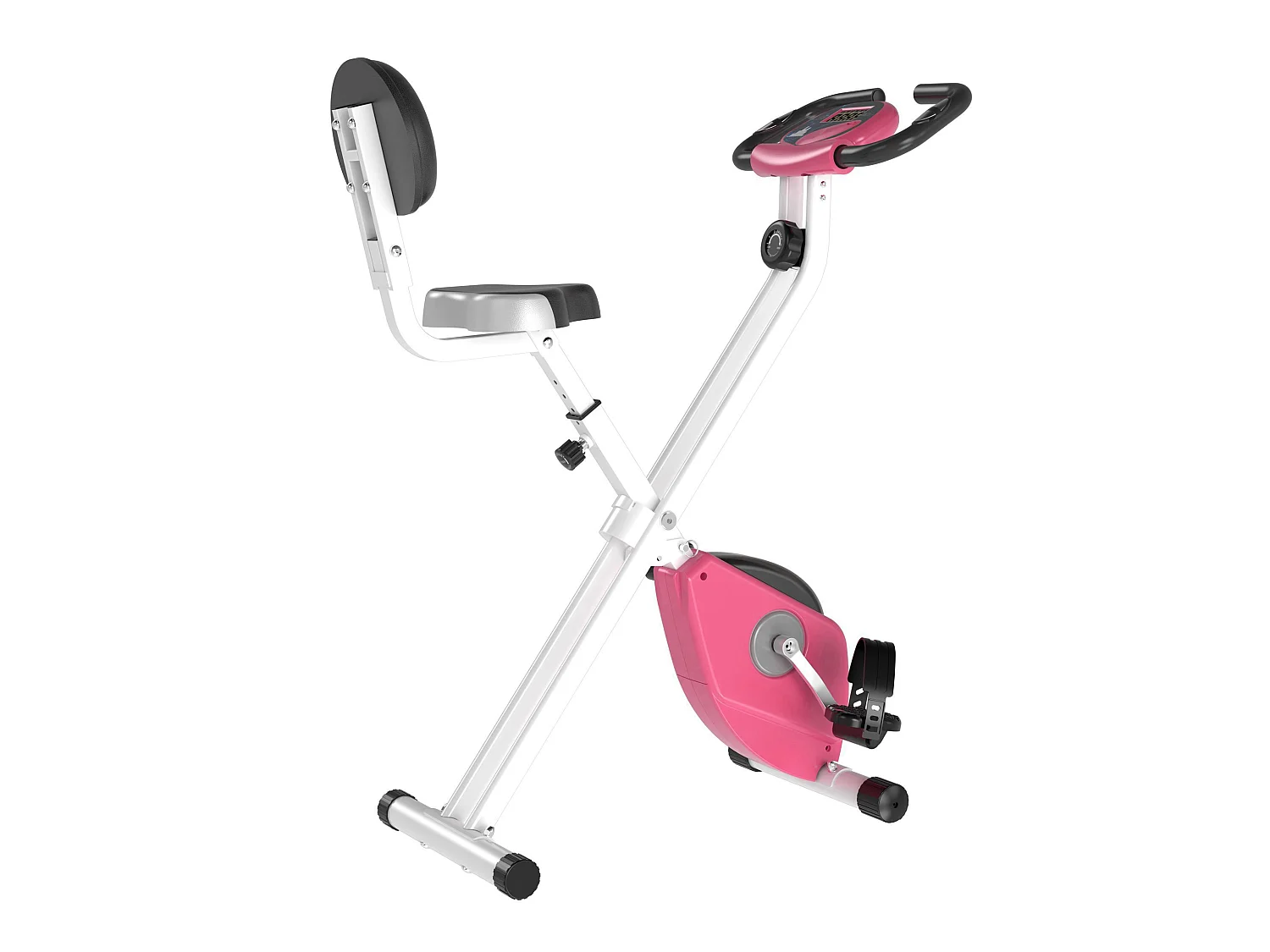 Bicicleta para ejercicios de forma x rosa y blanco 43x97x109 cm HOMCOM