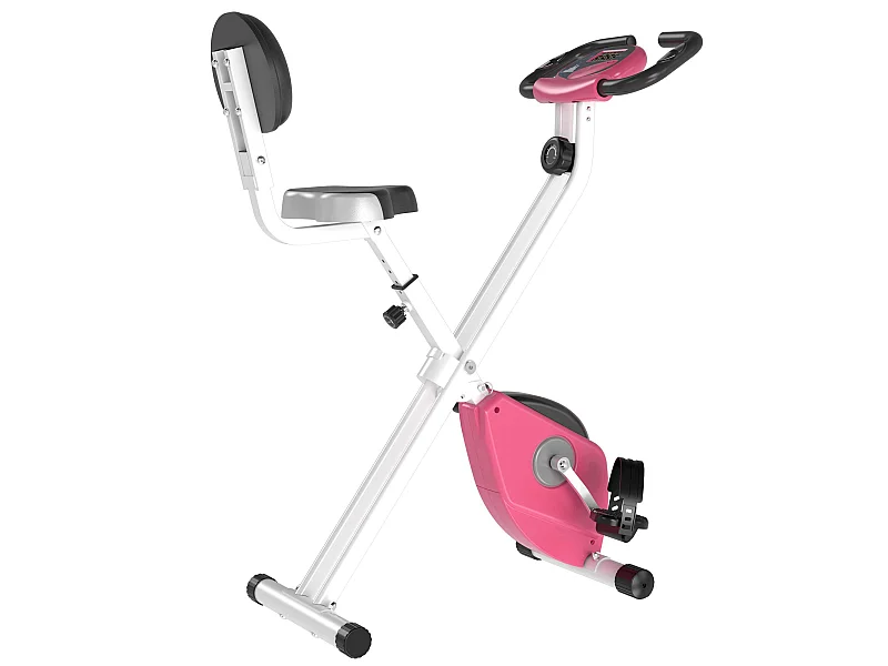 Bicicleta para ejercicios de forma x rosa y blanco 43x97x109 cm HOMCOM
