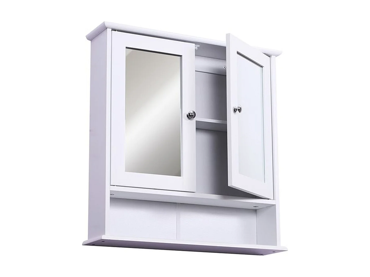 Armario de baño con espejo de pared blanco 56x13x58cm kleankin