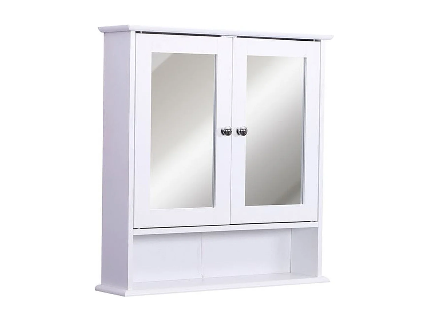 Armario de baño con espejo de pared blanco 56x13x58cm kleankin