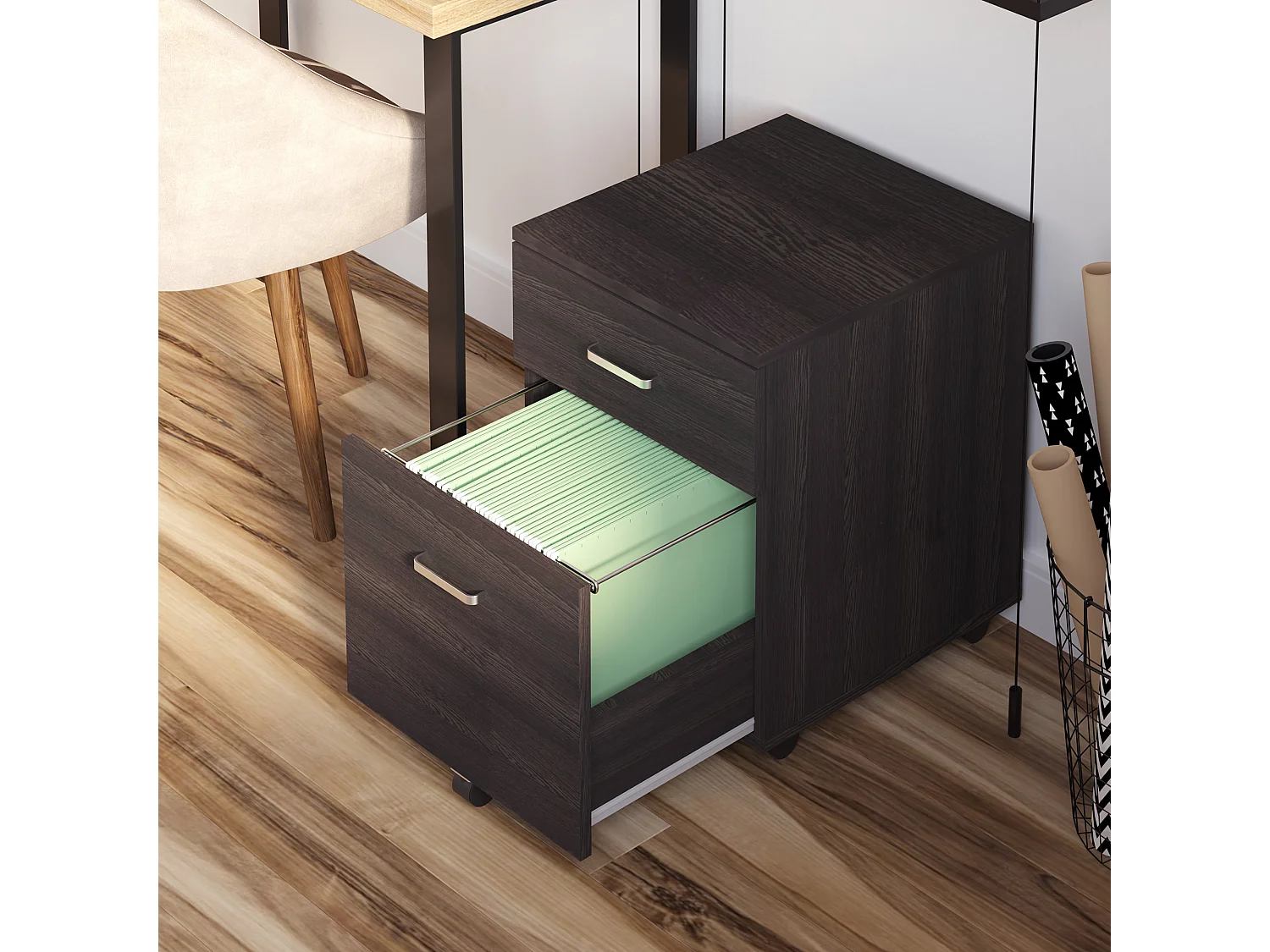 Armario de archivador móvil negro 40x45x55.6 cm Vinsetto