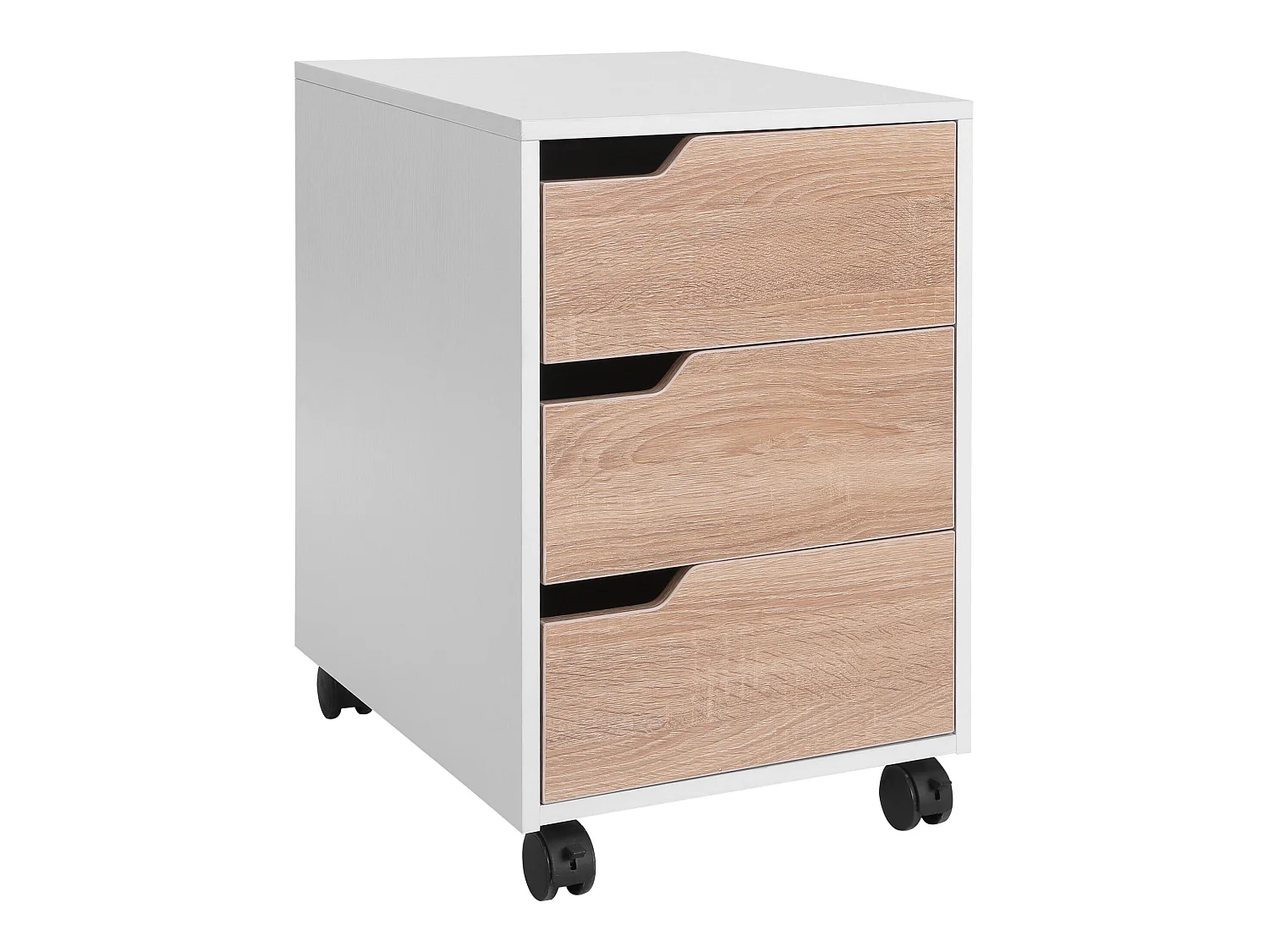 Armario archivador móvil roble y blanco 40x50x57,5 cm HOMCOM